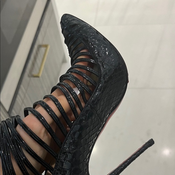 Christian Louboutin Black Strappy Heels - Picture 3 of 6
